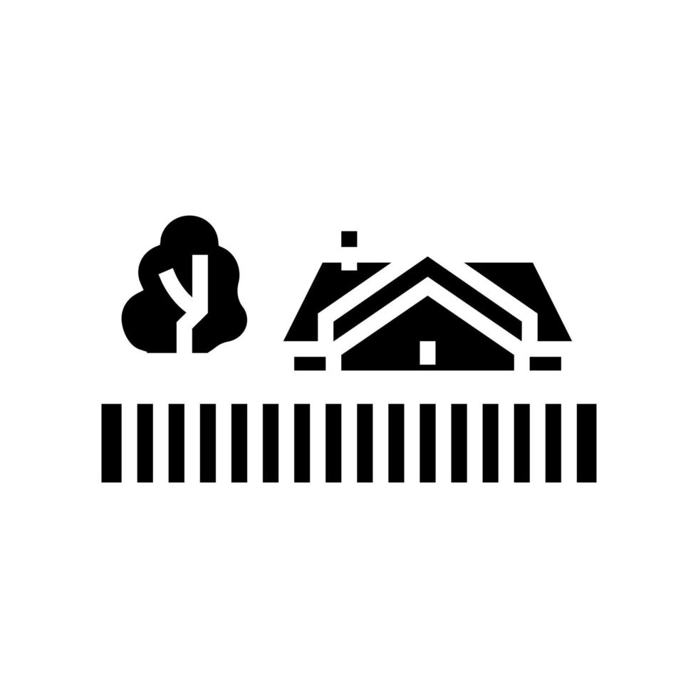 privaat huis voorstad glyph icoon vector illustratie