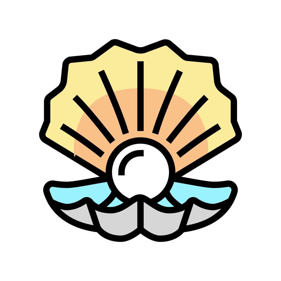 parel oester schelp kleur icoon vector illustratie