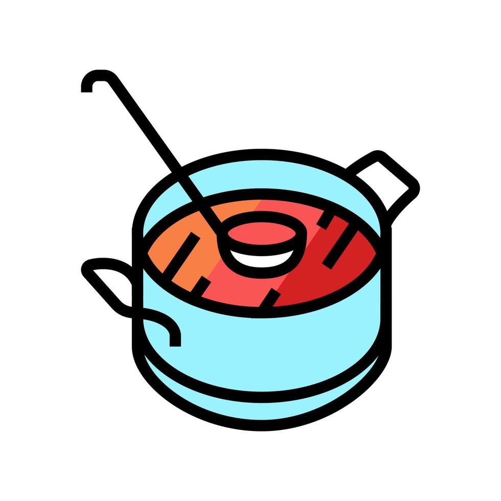 soep Koken van tomaat kleur icoon vector illustratie