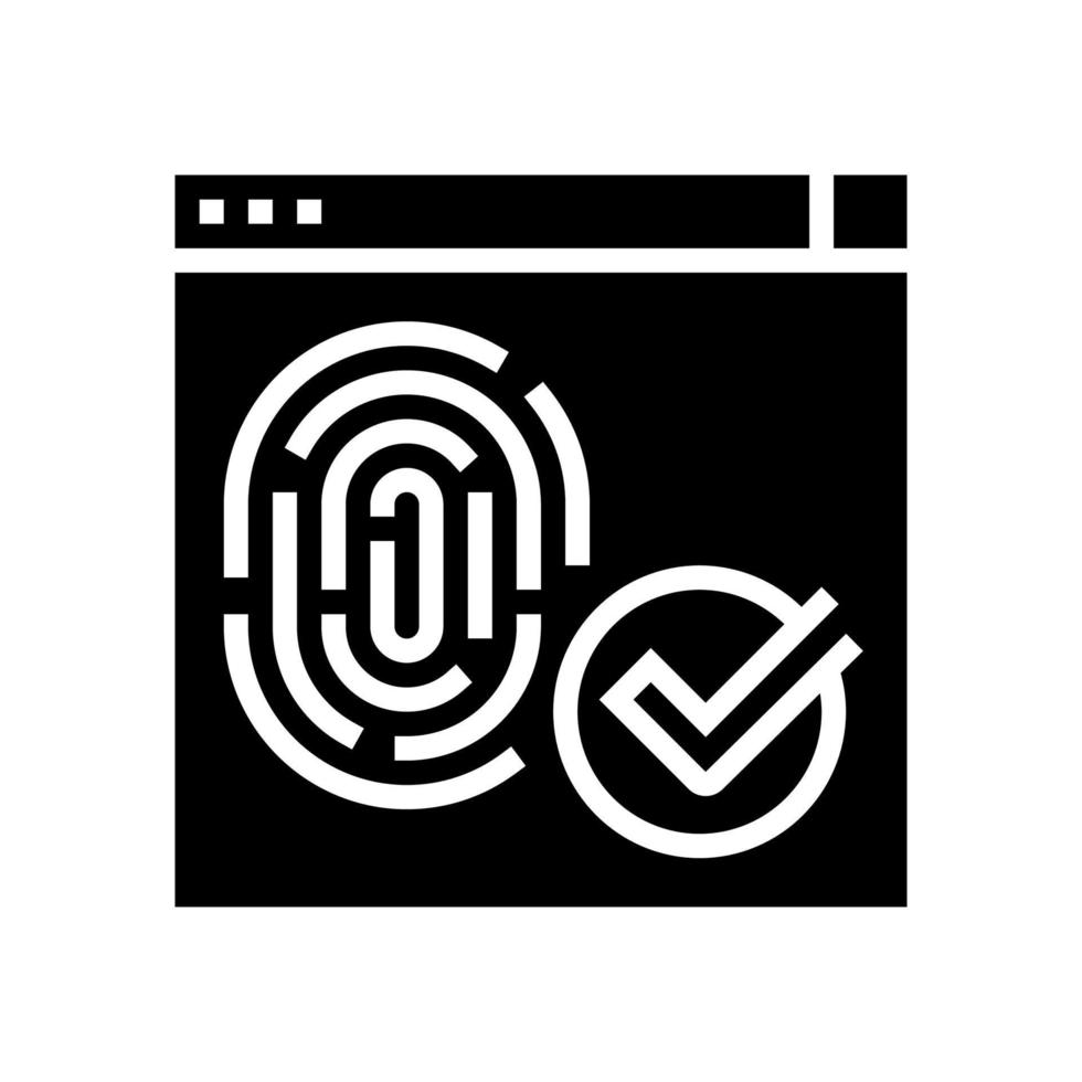 toegang goedgekeurd vingerafdruk glyph icoon vector illustratie