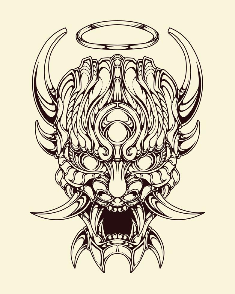 vector oni masker tatoeëren tribal