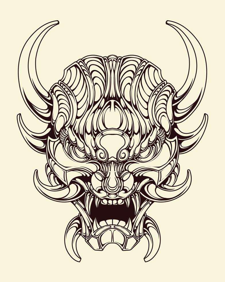 vector oni masker tatoeëren tribal