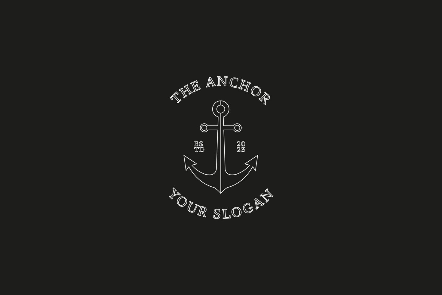 marinier retro emblemen logo met anker, anker logo - vector