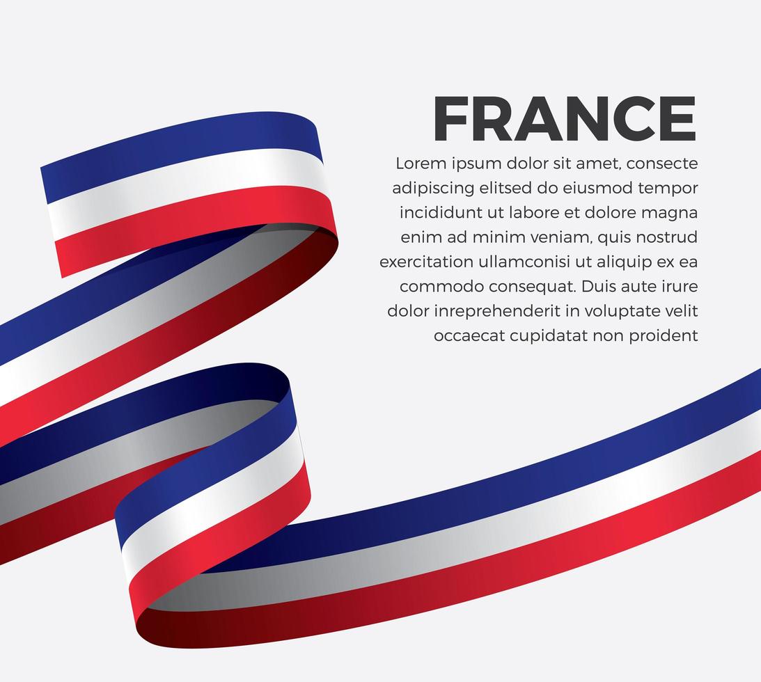 Frankrijk abstract golfvlag lint vector