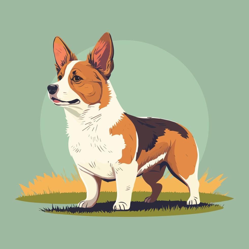 schattig staand hond Aan land- concept vlak vector illustratie. staand hond vector illustratie.