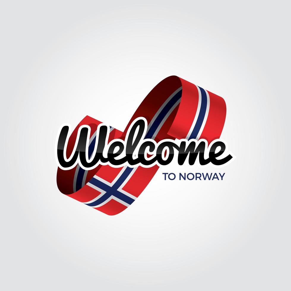 welkom in noorwegen vector