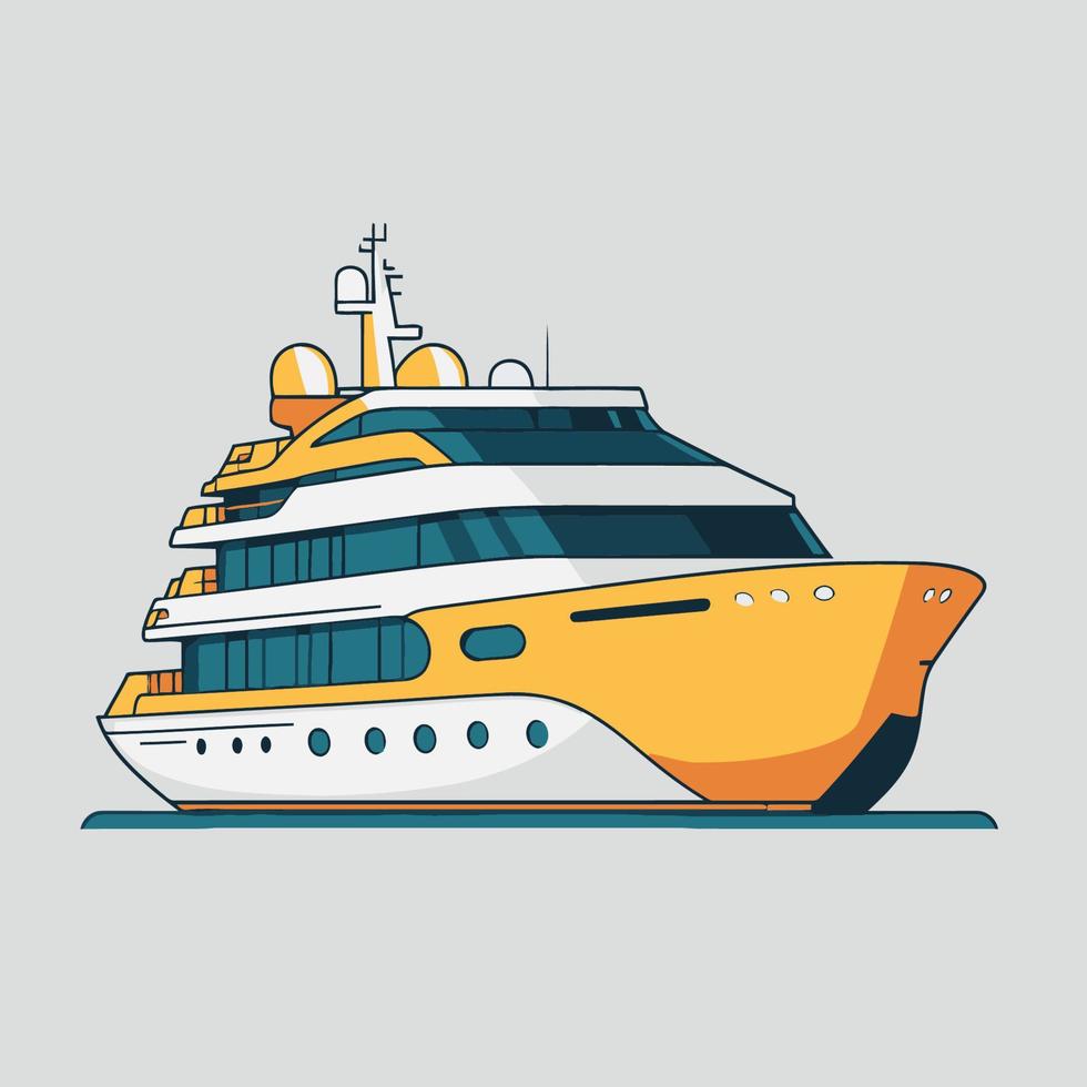 partij jacht. marinier luxe schip het zeilen vector illustratie