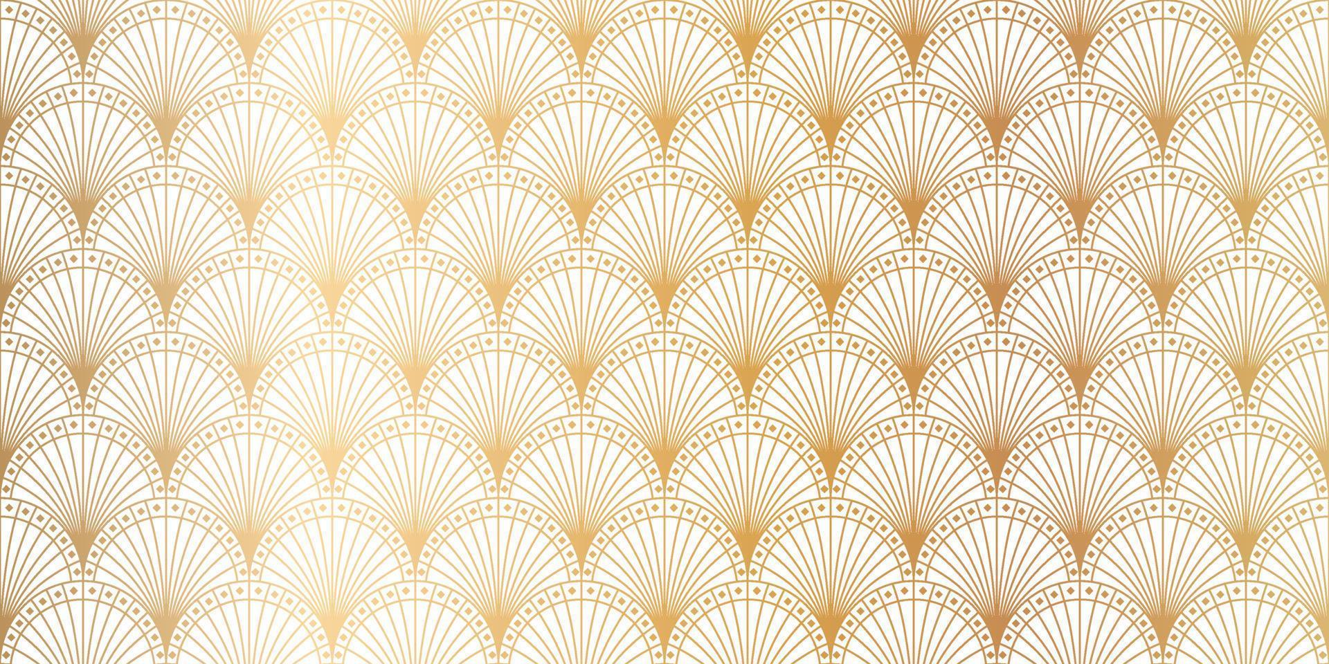 luxe kunst deco naadloos patroon achtergrond vector. abstract elegant kunst nouveau met delicaat gouden meetkundig lijn wijnoogst decoratief minimalistische structuur stijl. ontwerp voor behang, banier, kaart. vector