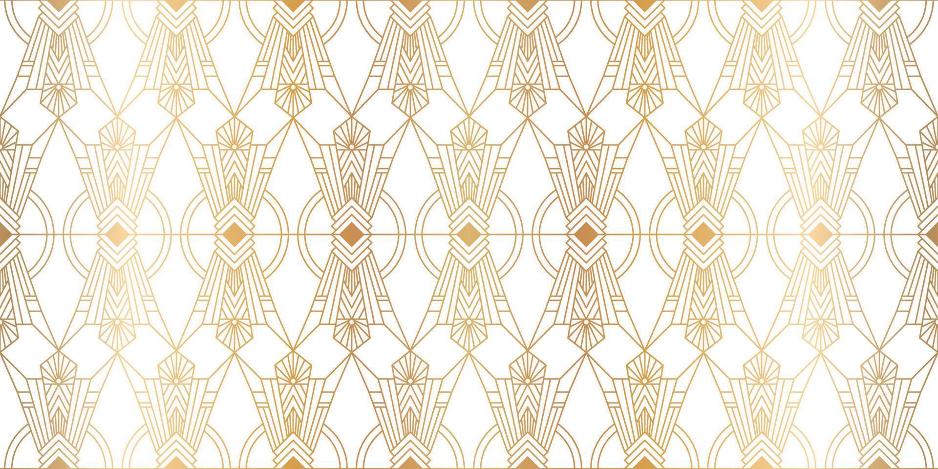 luxe kunst deco naadloos patroon achtergrond vector. abstract elegant kunst nouveau met delicaat gouden meetkundig lijn wijnoogst decoratief minimalistische structuur stijl. ontwerp voor behang, banier, kaart. vector