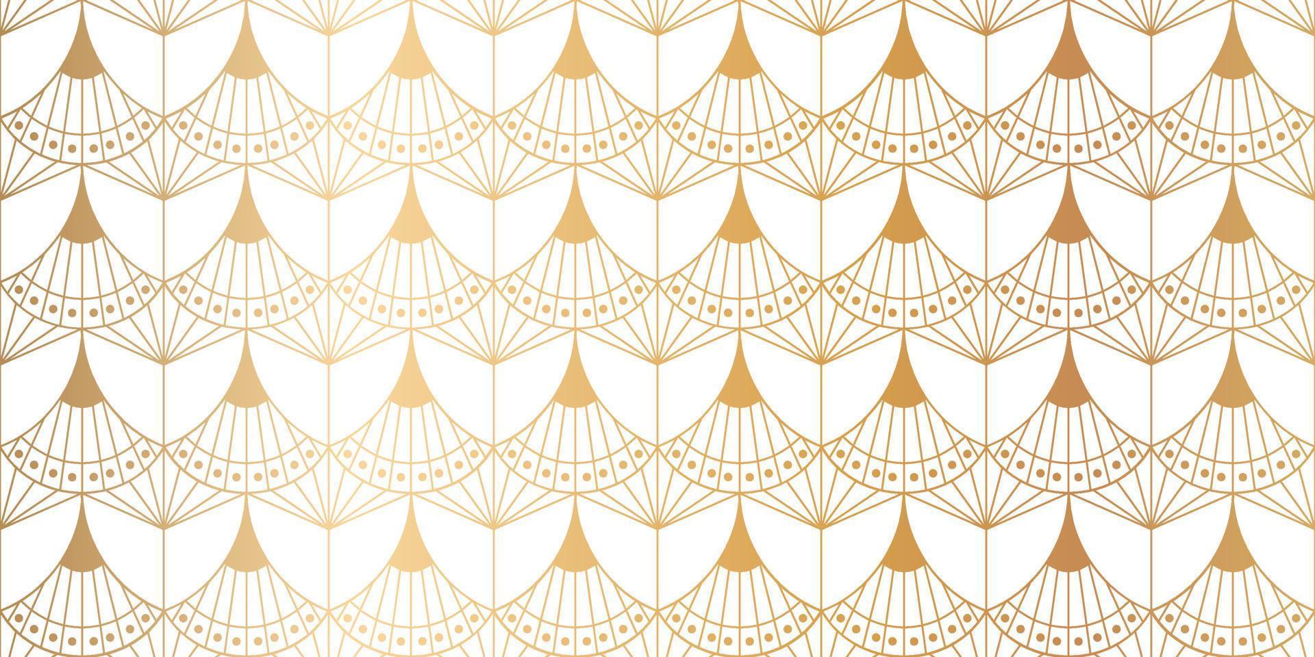 luxe kunst deco naadloos patroon achtergrond vector. abstract elegant kunst nouveau met delicaat gouden meetkundig lijn wijnoogst decoratief minimalistische structuur stijl. ontwerp voor behang, banier, kaart. vector