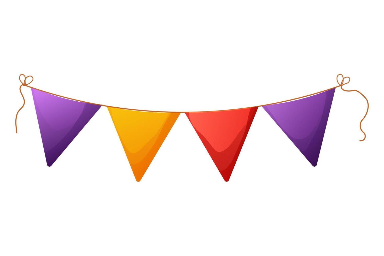 verjaardag guirlande, hangende vlaggen, helder lint of decoratie in tekenfilm stijl geïsoleerd Aan wit achtergrond. vector illustratie