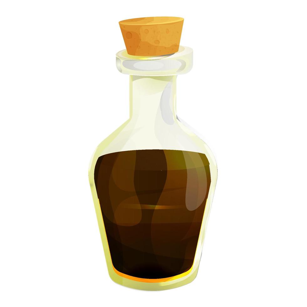 soja saus glas fles in tekenfilm stijl geïsoleerd Aan wit achtergrond. vector illustratie
