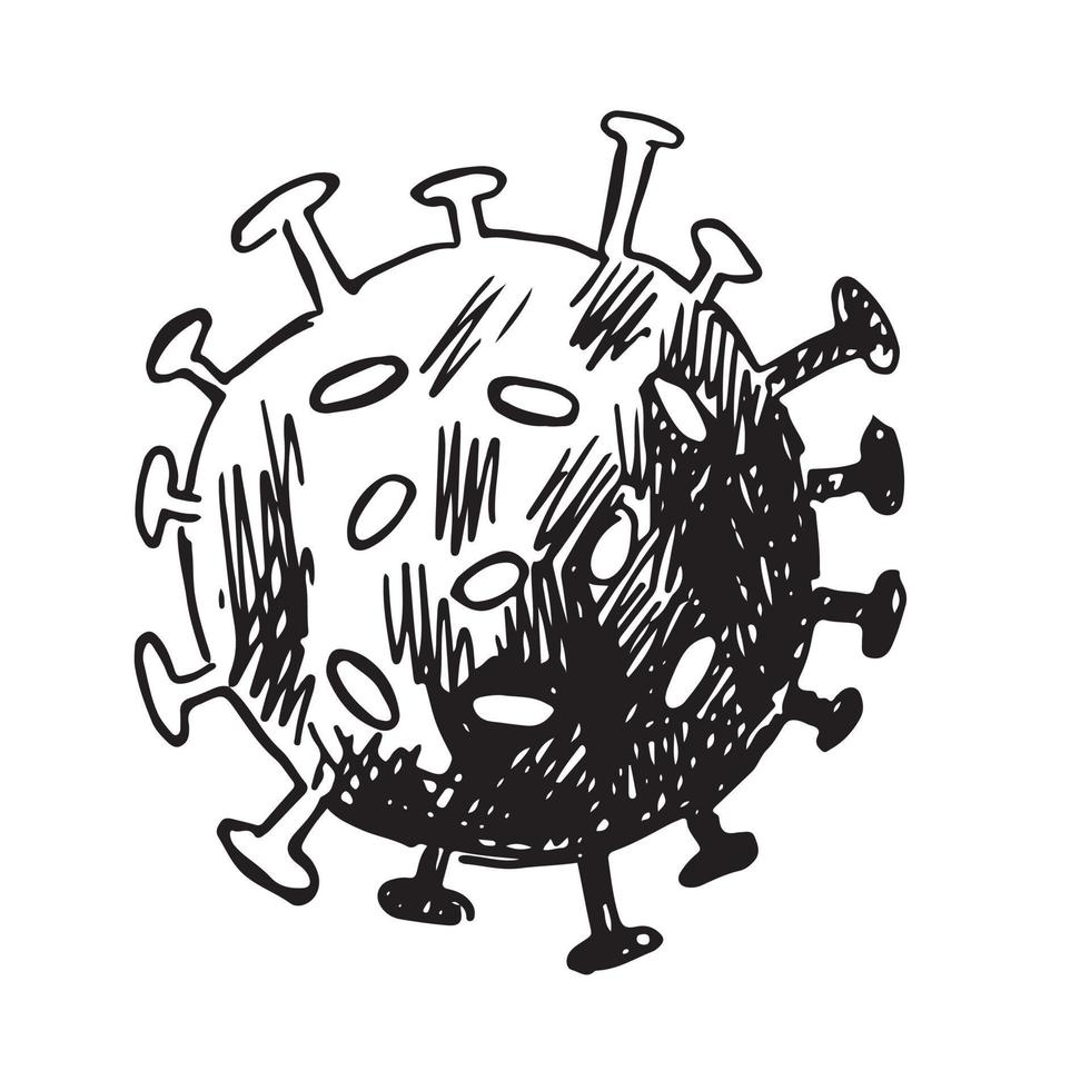 coronavirus, covid19, hand- getrokken vector illustratie