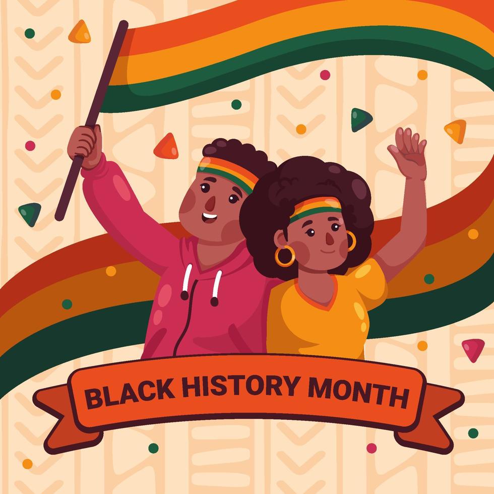 zwart geschiedenis maand feest concept vector