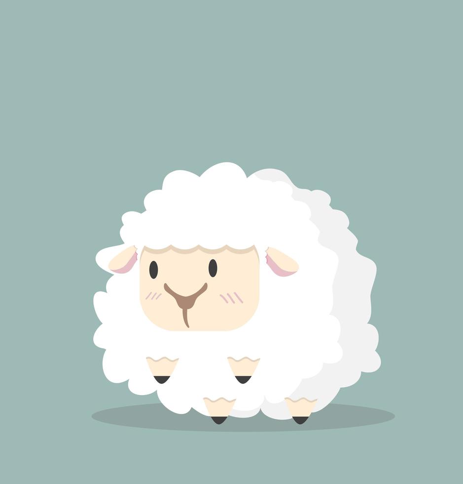 schattige witte kleine schapen vector
