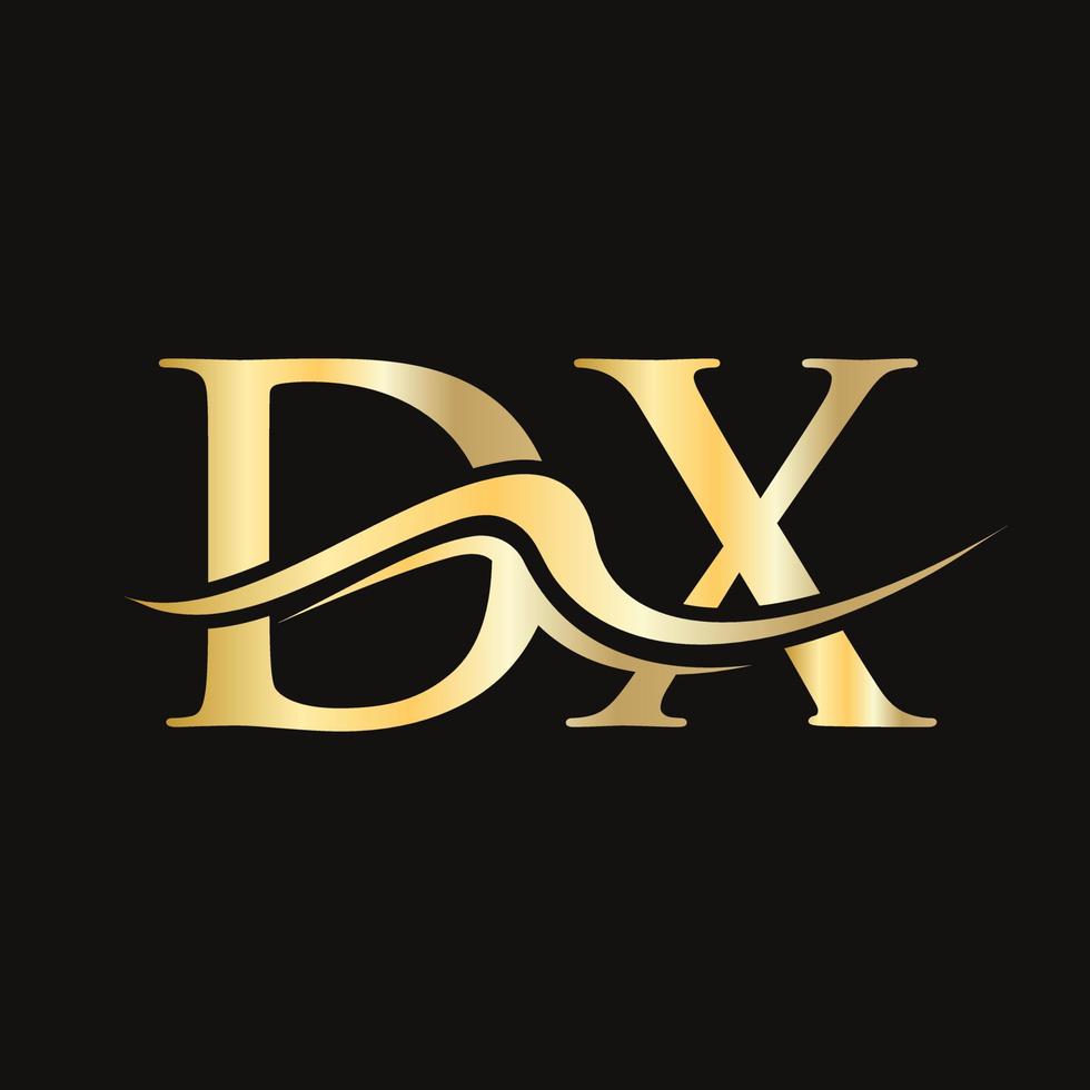 brief dx logo ontwerp monogram bedrijf en bedrijf logotype vector