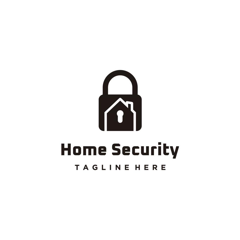 huis huis bescherming veiligheid gat sleutel slot logo ontwerp vector