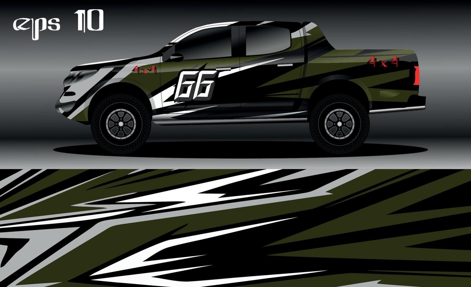 racing auto inpakken ontwerp vector. abstract grafisch streep racing achtergrond uitrusting ontwerp voor voertuig wrap, ras auto, rally, avontuur en kleurstelling vector