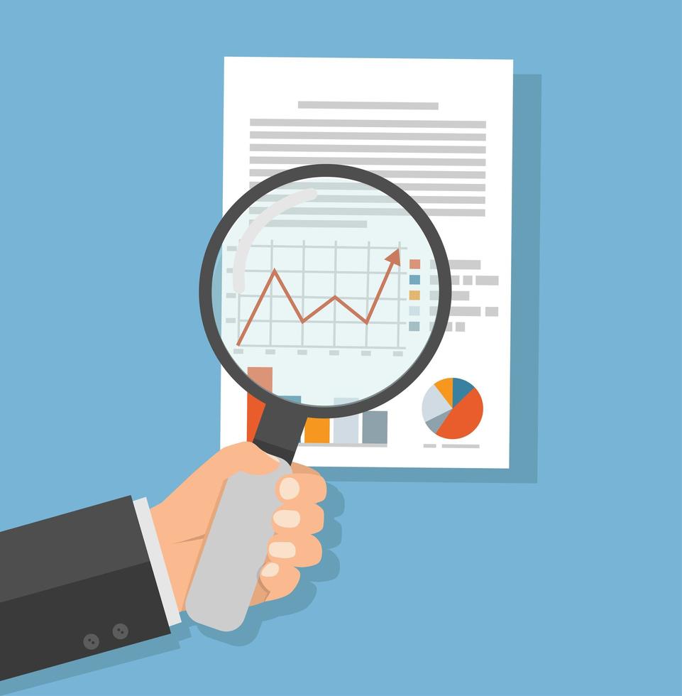 vergrootglas data-analyse concept vector