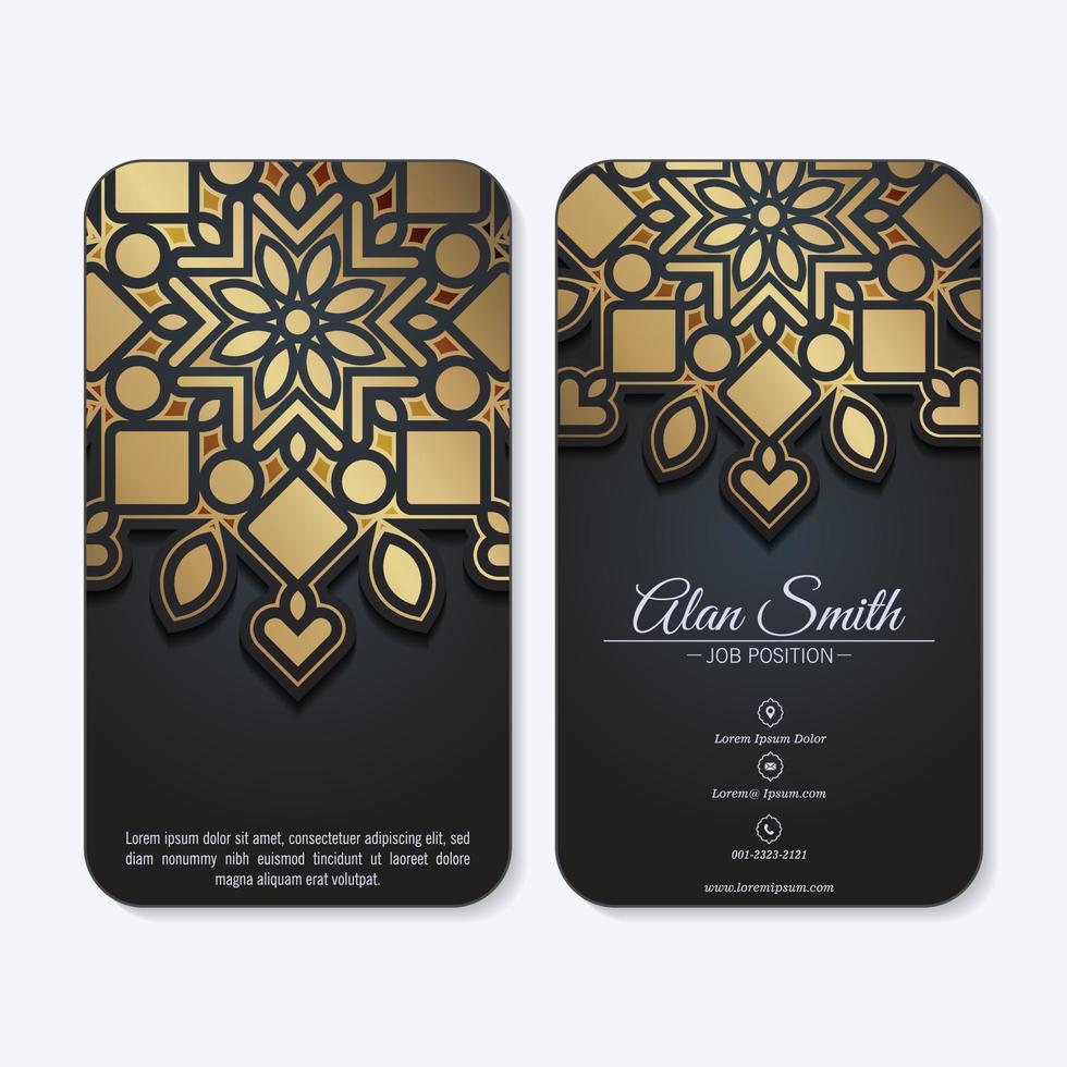 luxe mandala decoratieve kaart in gouden kleur vector