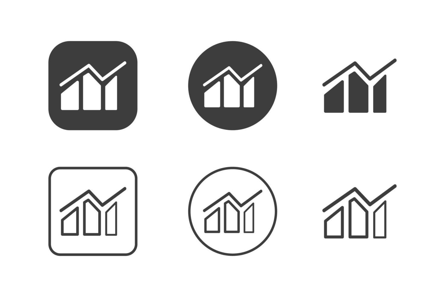 verslag doen van diagram icoon ontwerp 6 variaties. geïsoleerd Aan wit achtergrond. vector