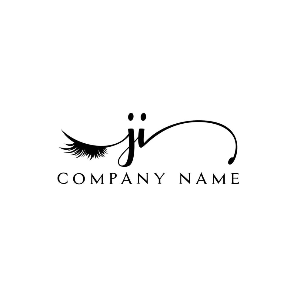 eerste ji logo handschrift schoonheid salon mode modern luxe brief vector