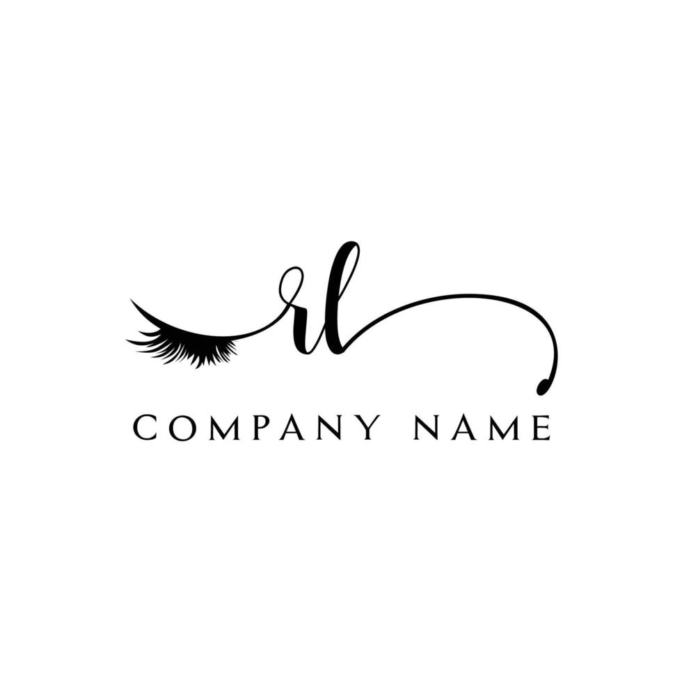 eerste rl logo handschrift schoonheid salon mode modern luxe brief vector