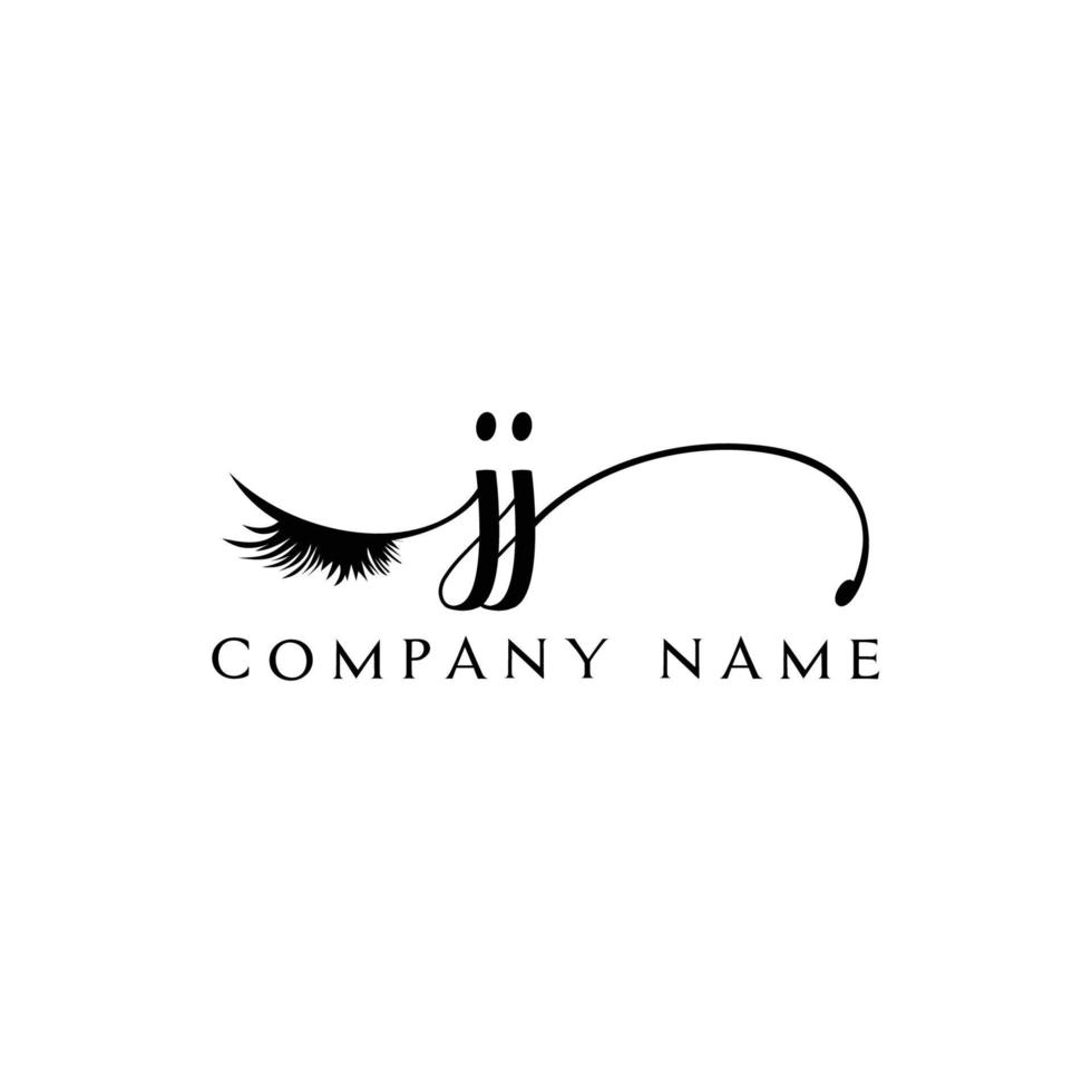 eerste jj logo handschrift schoonheid salon mode modern luxe brief vector