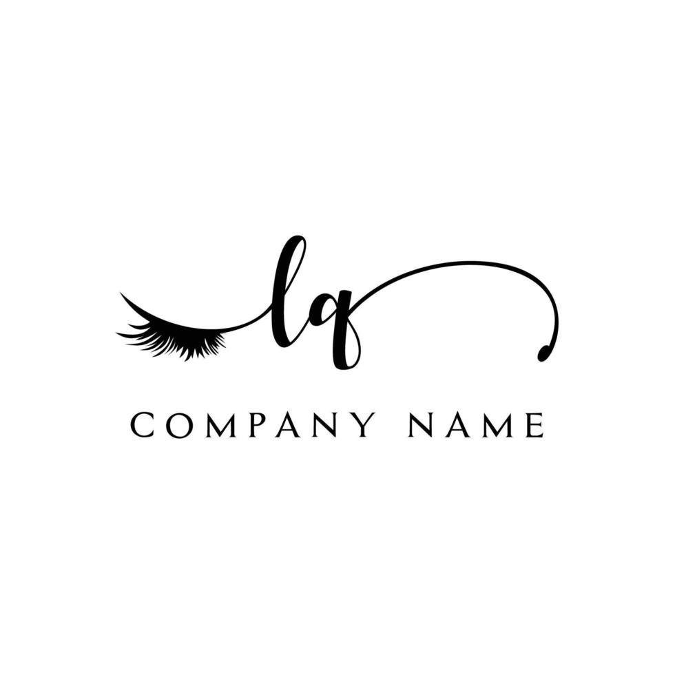 eerste lq logo handschrift schoonheid salon mode modern luxe brief vector