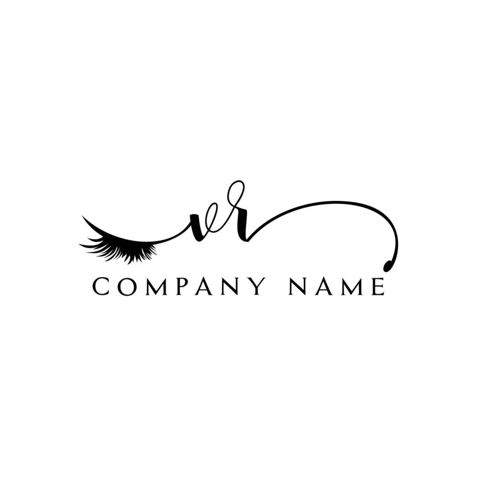 eerste vr logo handschrift schoonheid salon mode modern luxe brief vector