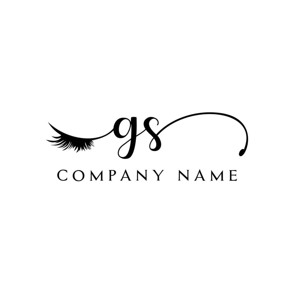 eerste gs logo handschrift schoonheid salon mode modern luxe brief vector