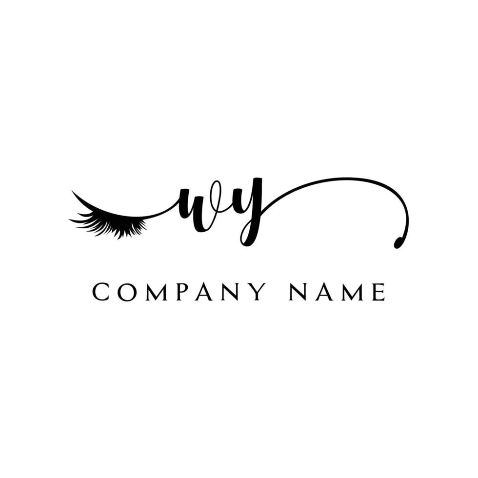 eerste wy logo handschrift schoonheid salon mode modern luxe brief vector
