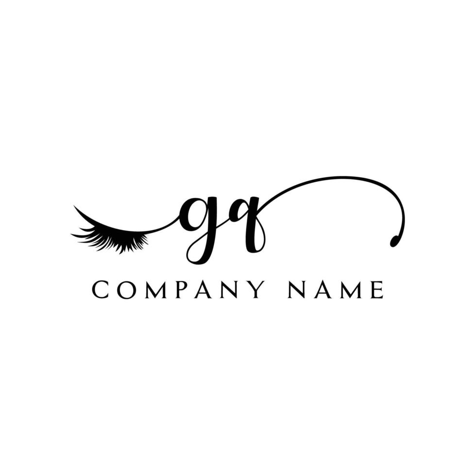 eerste gq logo handschrift schoonheid salon mode modern luxe brief vector