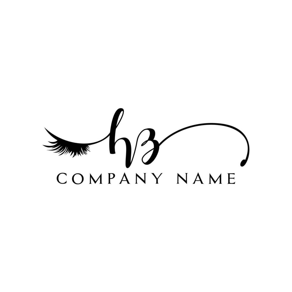 eerste hz logo handschrift schoonheid salon mode modern luxe brief vector