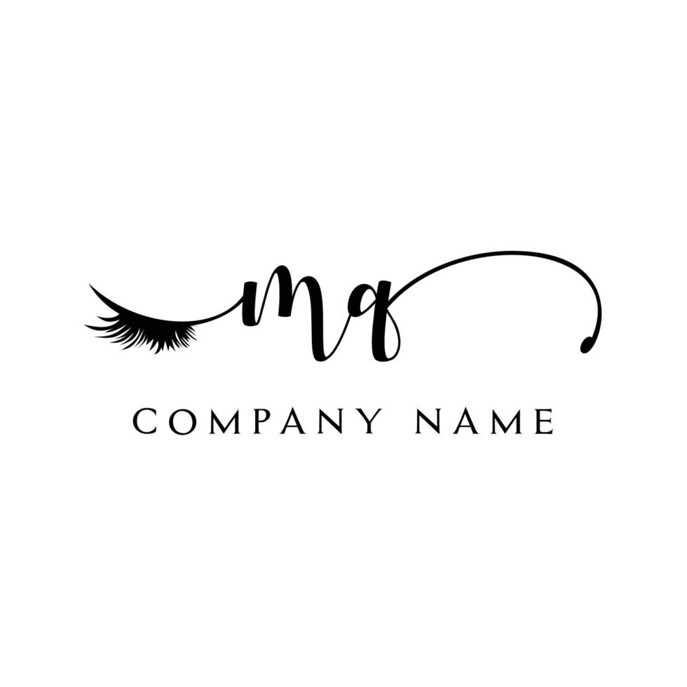 eerste mq logo handschrift schoonheid salon mode modern luxe brief vector