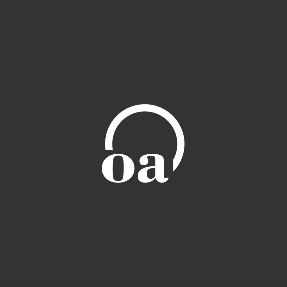 oa eerste monogram logo met creatief cirkel lijn ontwerp vector