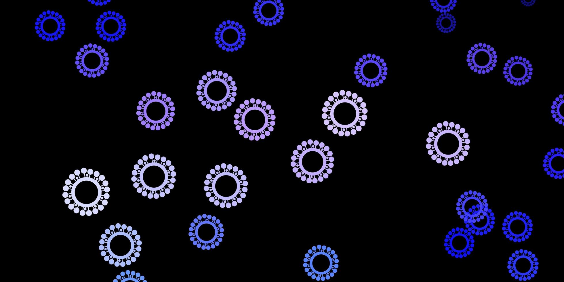 donkerpaarse vectorachtergrond met virussymbolen. vector