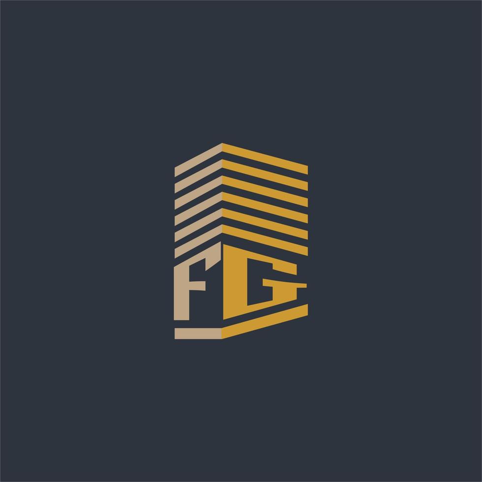 fg eerste monogram echt landgoed logo ideeën vector