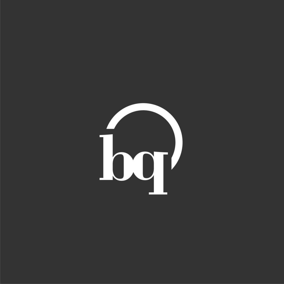 bq eerste monogram logo met creatief cirkel lijn ontwerp vector