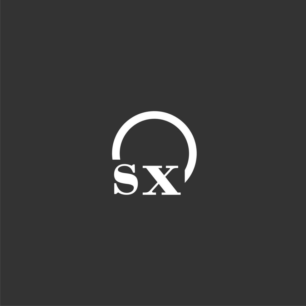sx eerste monogram logo met creatief cirkel lijn ontwerp vector