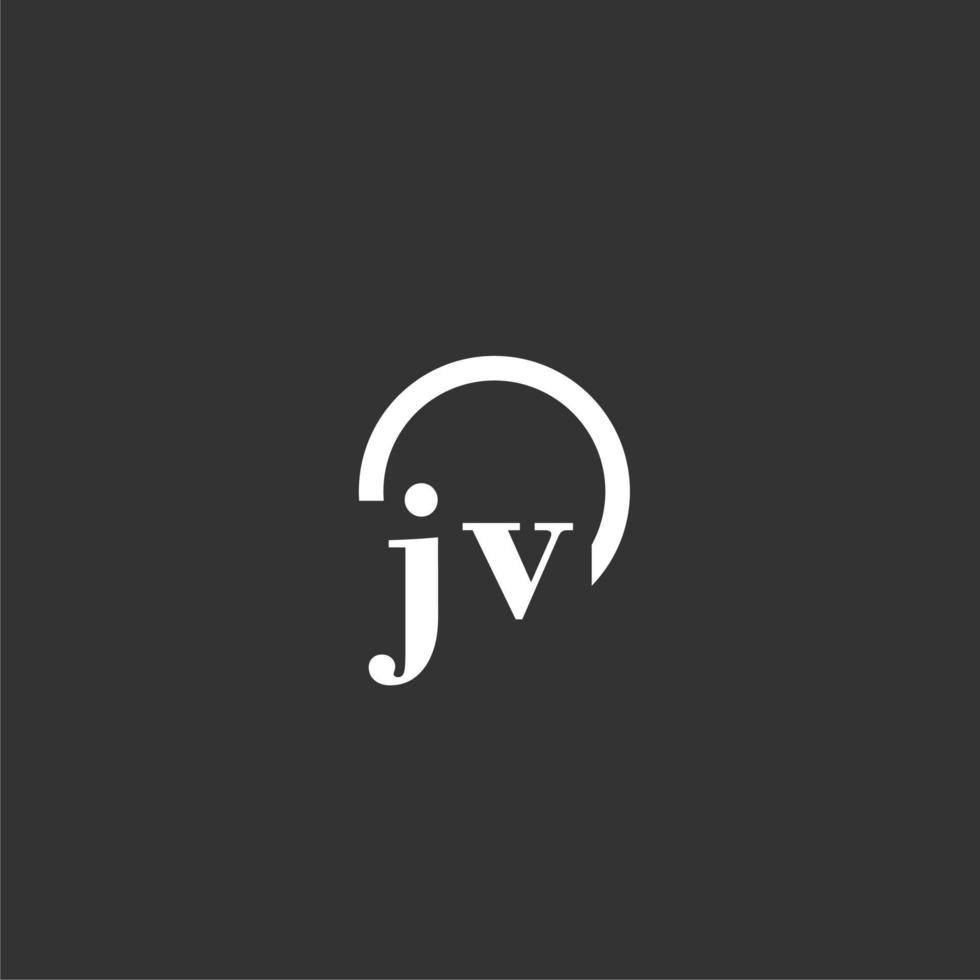 jv eerste monogram logo met creatief cirkel lijn ontwerp vector