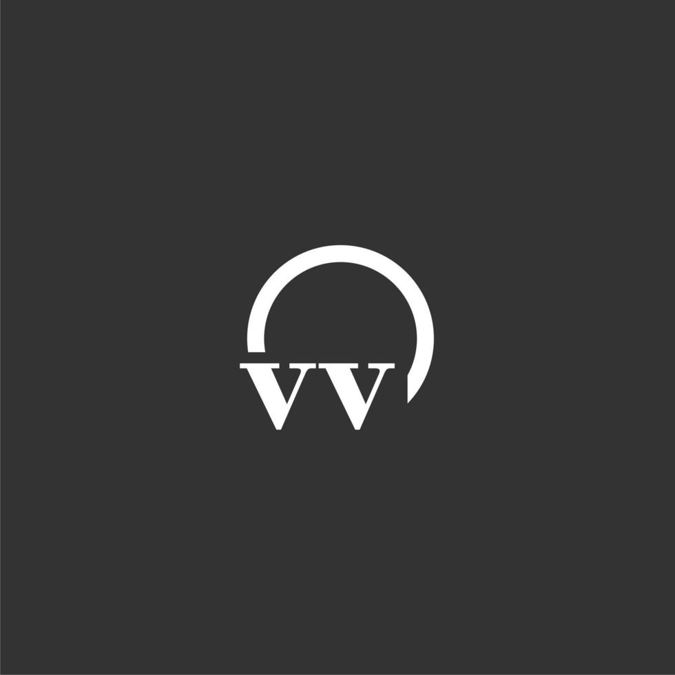 vv eerste monogram logo met creatief cirkel lijn ontwerp vector
