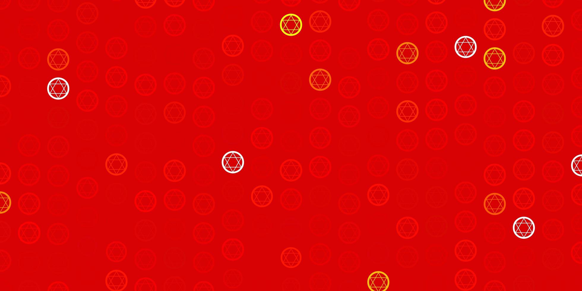 lichtgroene, rode vectorachtergrond met occulte symbolen. vector