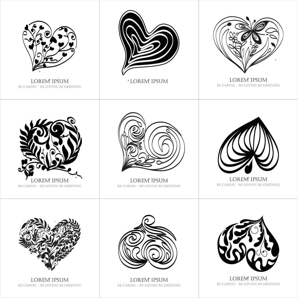 liefde icoon hart decoratief. logo van hart. liefde icoon vector