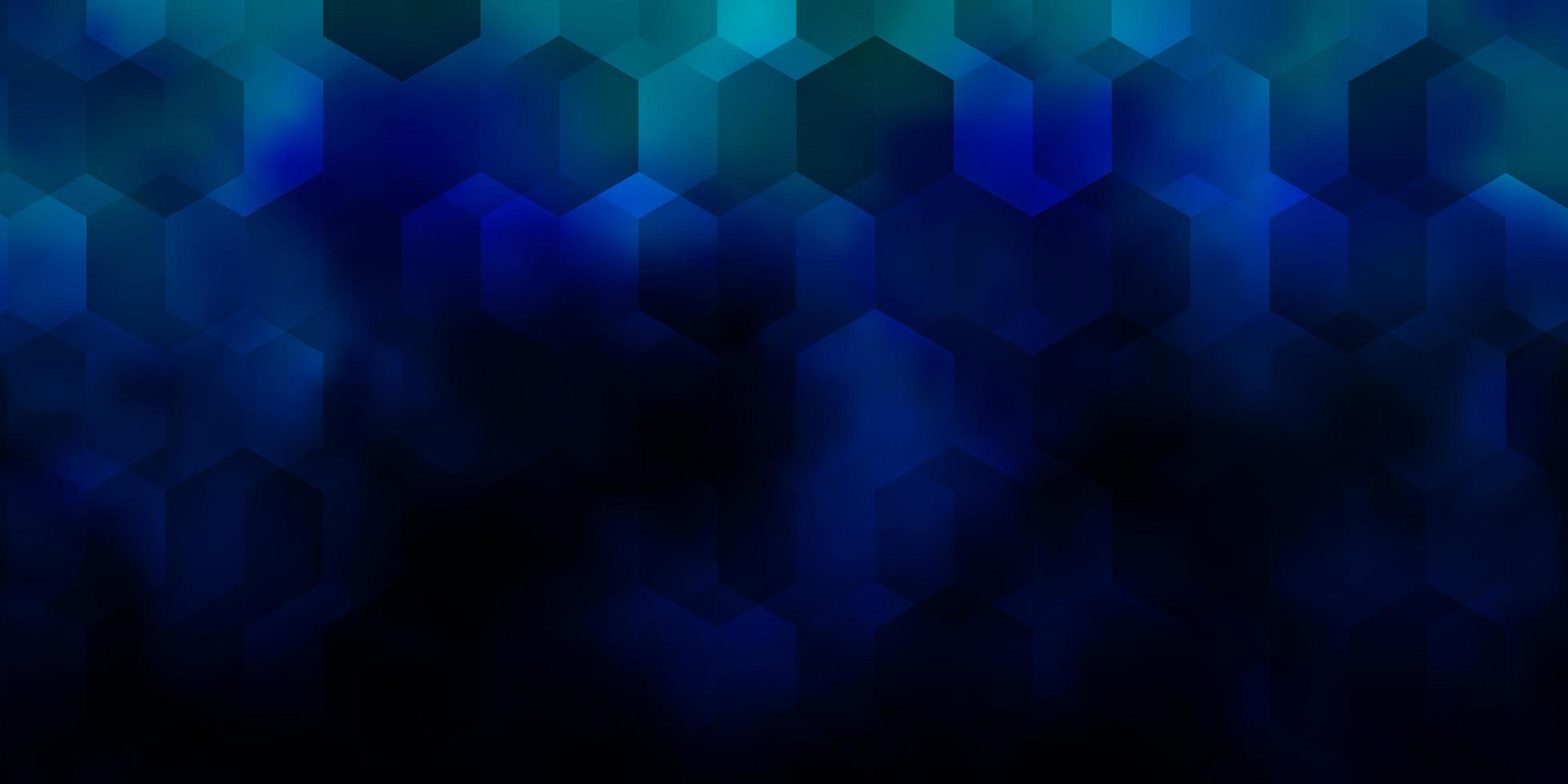 donkerblauwe vectortextuur met kleurrijke zeshoeken. vector