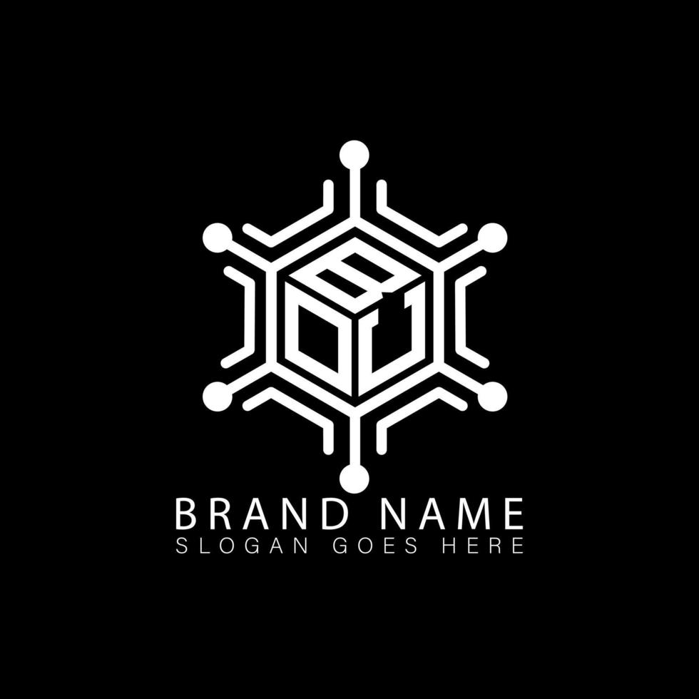bou creatief technologie monogram initialen brief logo concept. bou uniek modern vlak abstract vector veelhoek brief logo ontwerp.