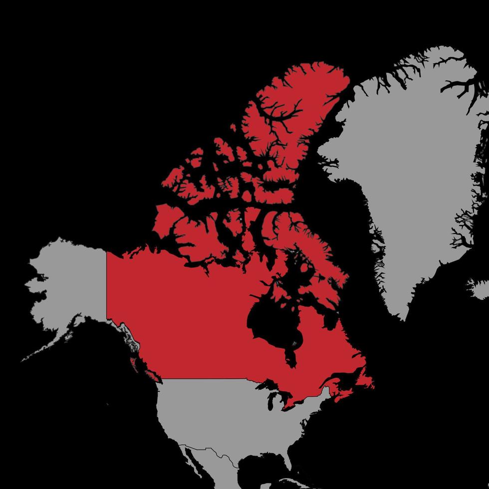 pin-kaart met canada vlag op wereld map.vector afbeelding. vector