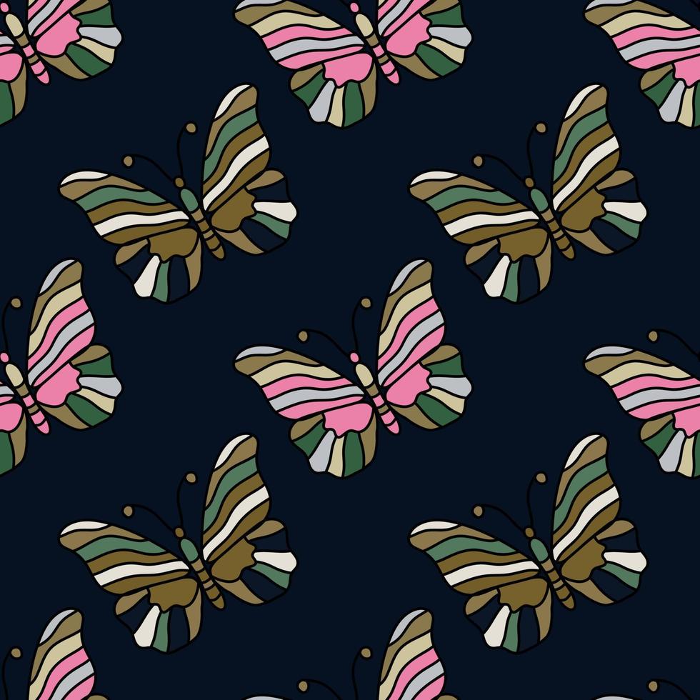naadloos patroon met gestileerde vlinders. vector