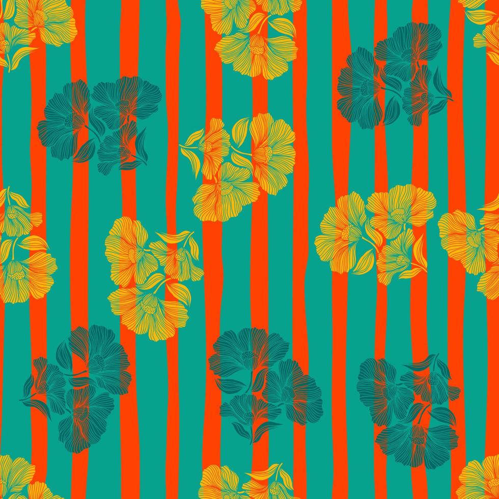 naadloos patroon met retro bloemen. wijnoogst bloemen achtergrond. vector
