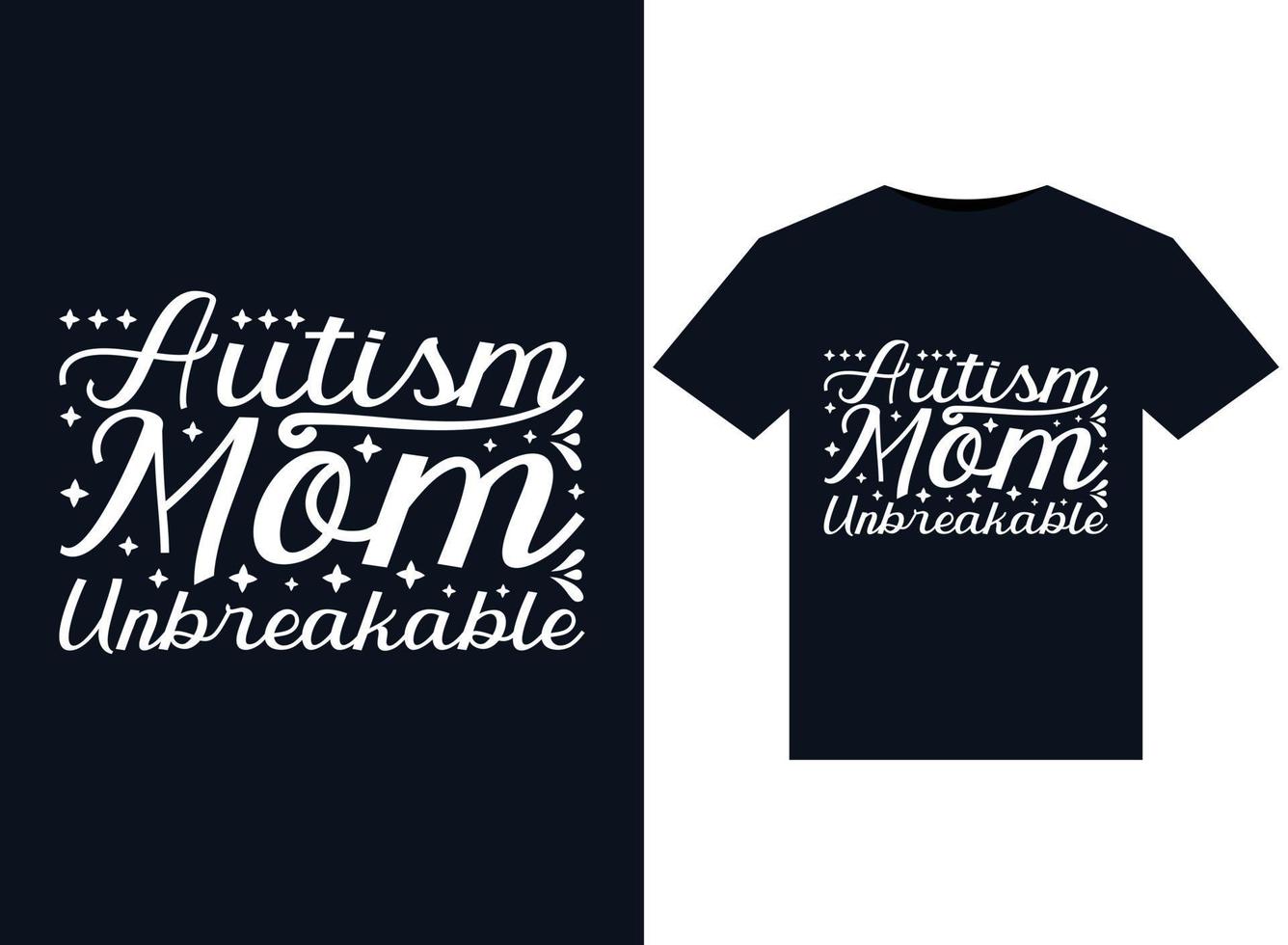 autisme mam onbreekbaar illustraties voor drukklare t-shirts ontwerp vector